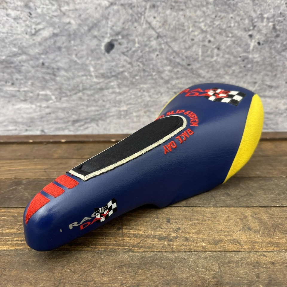 Vintage Selle San Marco Race Day Seat No Slip Saddle Blue Yellow Bontrager Italy - Image 4 of 4