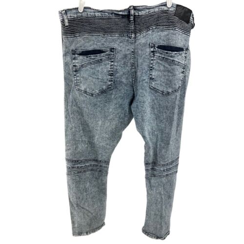 Steve’s Jeans 44x32 acid washed moto style stretch retro casual cotton denim - Picture 2 of 7
