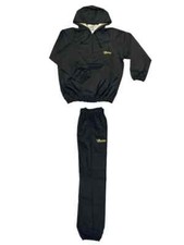 Winning Limited Edition Hooded Sauna Suit Black Gold Logo Top and Bottom Set