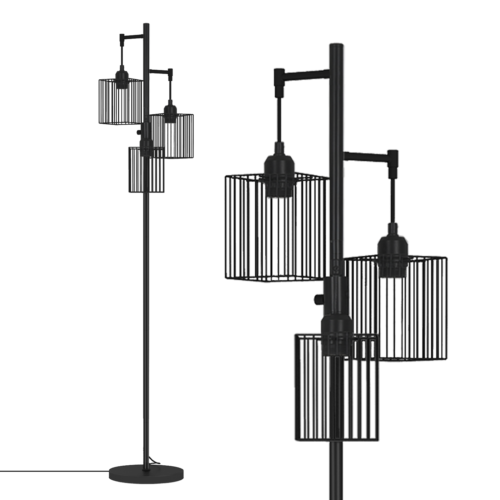 Stehleuchte Stehlampe Wohnzimmer LED stufenlos dimmbare Leselampe mit 3 Schirmen - Bild 3 von 8