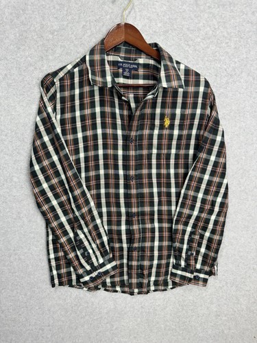 NWT US Polo Assn. Men's Plaid Button Up Long Sleeve Shirt Size XXL Yellow Pony - Picture 1 of 10