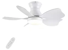 Keazile Roxanne 30 in. indoor Modern White Ceiling Fan with Dimmable LED Light