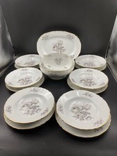 SERVIZIO DA TAVOLA X 6 ZUPPIERA VASSOIO 21 PEZZI RICHARD GINORI FIORI ROSA ORO