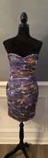 Bcbg Maxazaria strapless ribbed colorful party cocktail dress NWT size 4