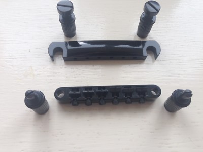 Tune-O-Matic Black Bridge & Stopbar for LP/EP with 4x Post Mount Inserts