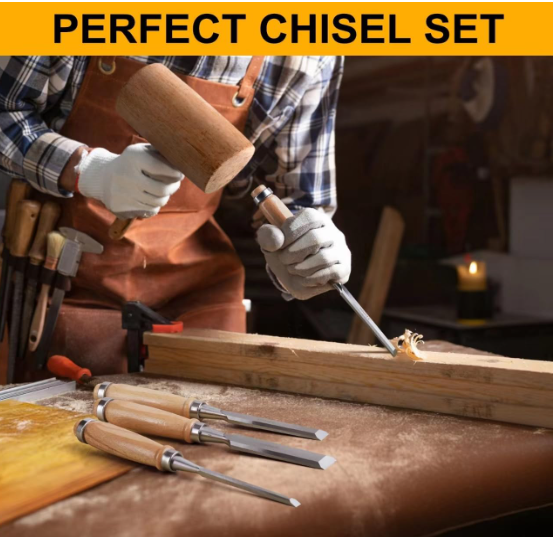 4 Piece Wood Chisel Sets Woodworking Tools Set, Wood Chisels for ...