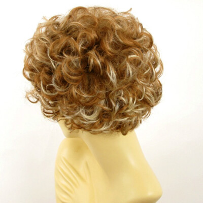 Perruque Courte Bouclée – Blond Cuivré Clair – Taille Large – Synthétique – Avec étiquettes