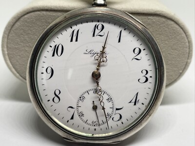 Antique Leijona Ancre Silver Pocket Watch Swiss 1930 800 Silver