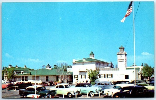 c.1950 Original FARMERS MARKET, Hollywood, California; Autos Parking Lot, Mint - Bild 1 von 2