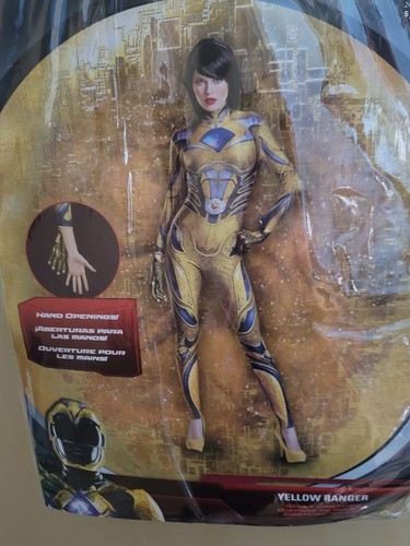 Power Rangers Body Kostüm für Erwachsene ~ GELBER RANGER ~ Damengröße Small (4-6) - Bild 2 von 5