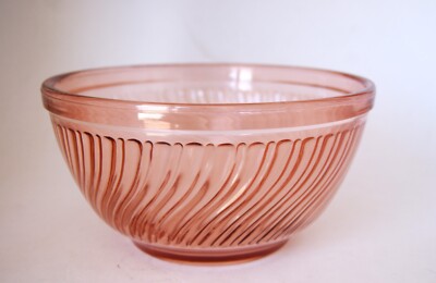 Vintage Pink Depression Glass Mixing Bowl 8