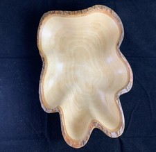 Hand Turned Wood Bowl With Natural Edge Roost Live Large Bark Abstract