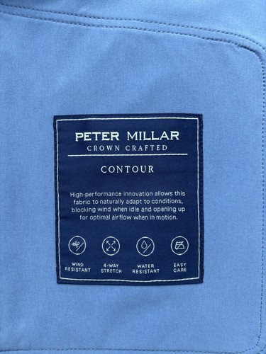 PETER MILLAR Crown Crafted Men's M Brook Blue Contour Full Zip Vest Jacket $245 - Picture 6 of 6