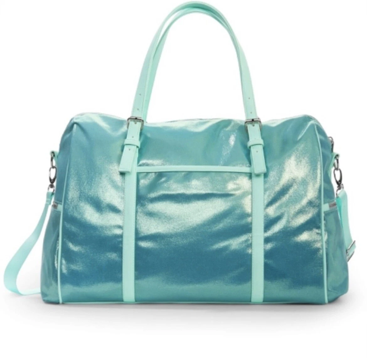 No Boundaries Teal Metallic Duffle Bag eBay