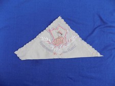 ANTIQUE WW1 ONE,GREAT WAR SILK HANDKERCHIEF EMBROIDERED REMEMBRANCE from FRANCE 