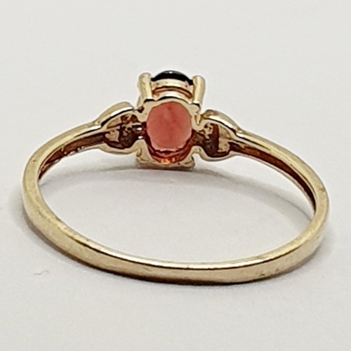 Cute Fancy 9ct Garnet Solitaire Single Stone Yellow Gold 375 Ring Size M - Picture 8 of 24