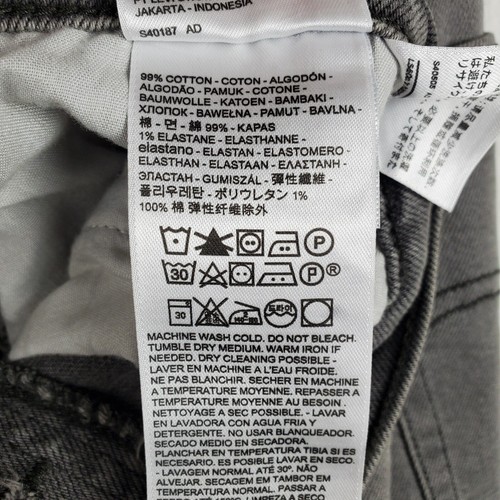 Jeans donna Levi's grigio costina dritti alla caviglia con bottoni a mosca taglia 24 W - Foto 6 di 6