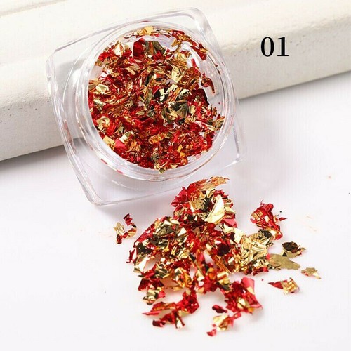 6 Colours Nail Art Sequins Mirror Glitter Powder Foil Flakes Paillette Decor AU - Picture 14 of 18