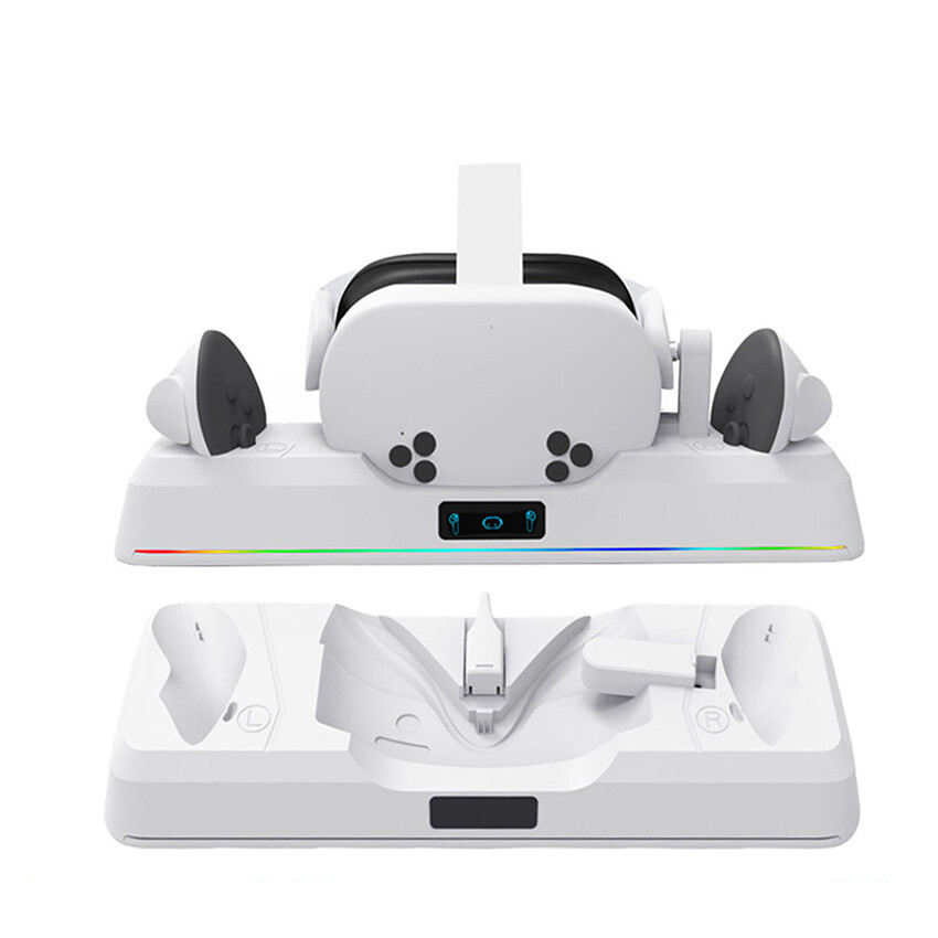 VR Headset and Handle Charging Base RGB Light Storage Charger Stand for Quest 3S-image