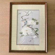 Crowning Touch Collection Bluebird Matted Framed Art Print