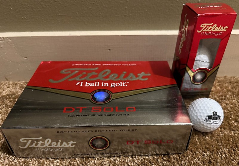 Titleist DT SOLO "FIREFLY DISTILLERY" Golf Balls Box of 4 Sleeves NEW!