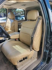 FOR GMC YUKON 2000-2002 BEIGE S.LEATHER CUSTOM 2 FRONT SEAT AND 2 ARMREST COVERS