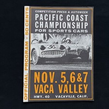 1965 Pacific Coast Championship for Sports Cars Program Vaca Valley Vacaville CA