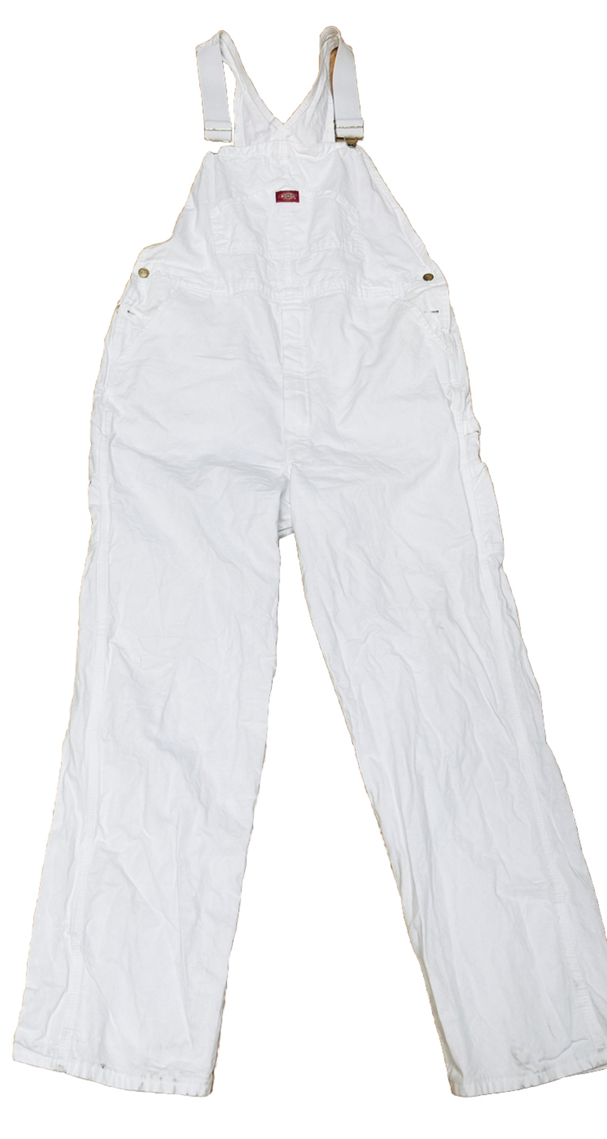 Men's White Painters Bib Overalls, Size 38″ x 34” Tall by Dickies eBay