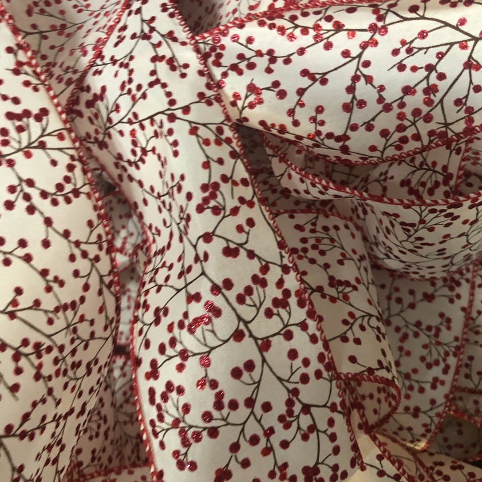 Ribbon Job Lot 10 Meters Crafting Kirkland Wired Edge Glitz Christmas