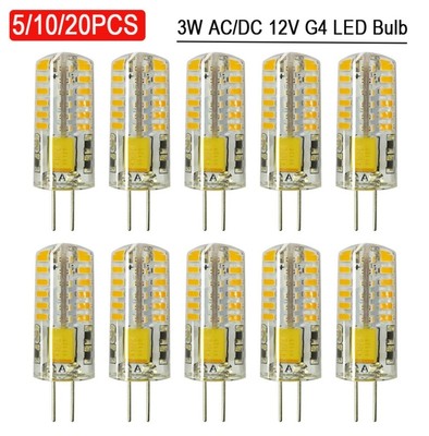 5-20x G4 LED Corn Light Bulb 3W (30W Equivalent) AC/DC 12V Bi Pin Base Lamp Bulb