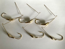 BTS Gold 6pc. Spinnerbait Head Frames, R bend, 4/0 Mustad Hook, Bass, Pike.