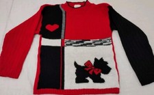 Red Sweater BOW HEART DOG LIKE TOTO FROM OZ Basic Editions Vintage Childrens