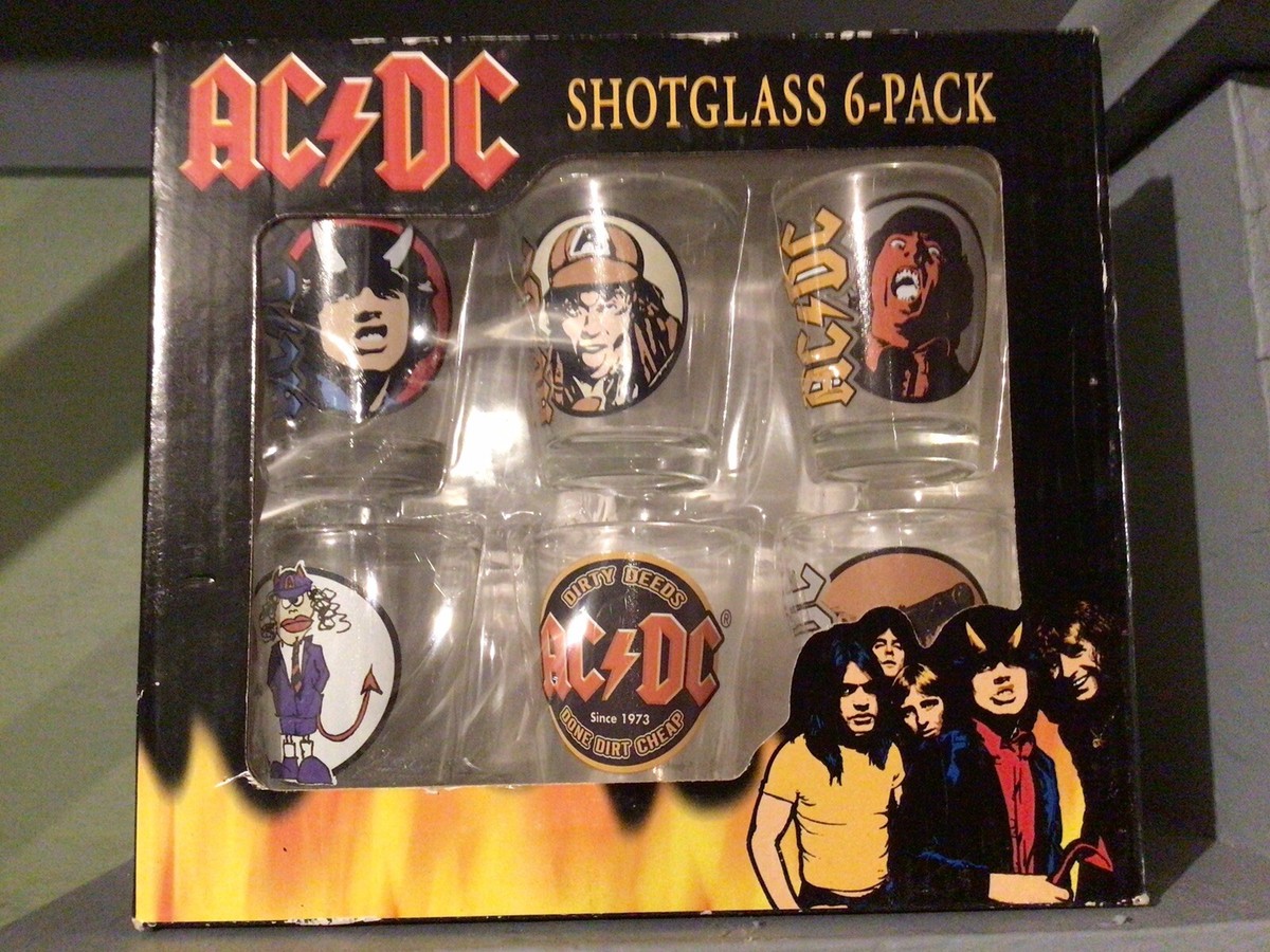 AC/DC Shot Glass 6-pack New in Box. Live Nation Merchandise 2011
