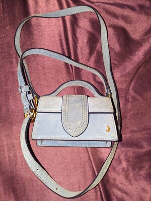 JACQUEMUS Blue Nubuck Leather 'Le Chiquito Noeud' Small