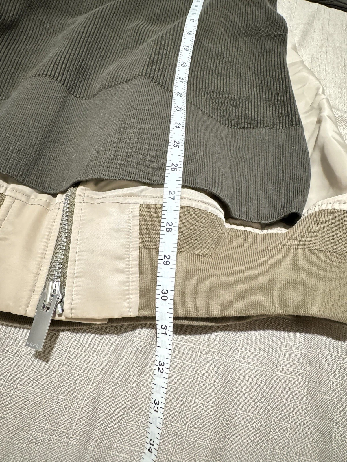 Mini abito donna Sacai verde kaki misto maglione nuovo con etichette $920 unico taglia 2