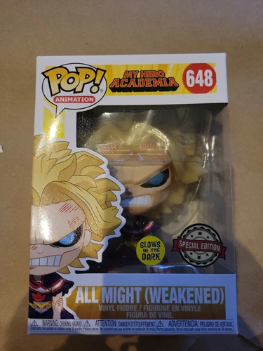 Funko Pop! ALL MIGHT (Weakened) Glow Dark GITD 648 BoxLunch My Hero Academia SE