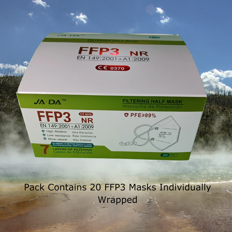 FFP3 Face Masks Pack of 40 – Individually Wrapped – EU & UK Certified Masks - Image 3 of 4