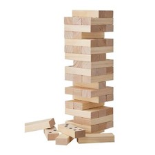 54 Blocks Tumbling Timber Game - Large Pine Wood Tower Blocks w/Carry Bag