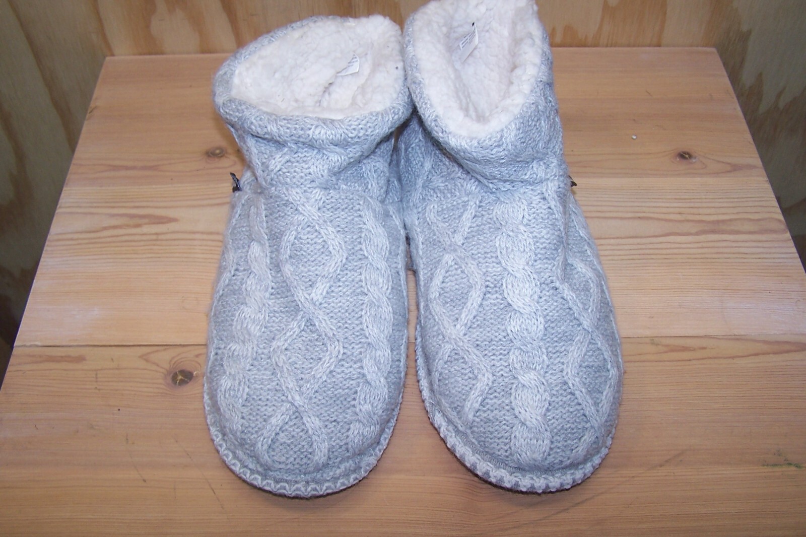 SAOLA Stivaletti ciabatte MUK LUKS donna grigio maglia suola rigida TG L 9 10 LOC AA24