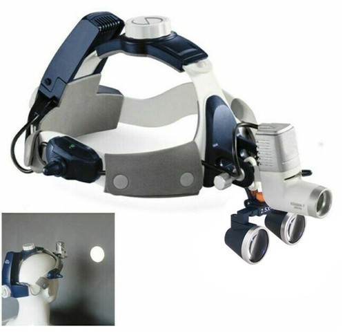 5W Dental Leather Headband KD-205AY-2 LED Headlight+2.5X420mm Loupes+AL-Case CE - 第 2/24 張圖片