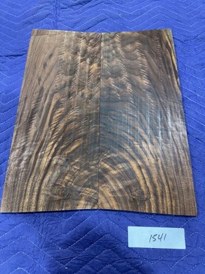 GUITAR CARVE/DROP TOP  LUTHIER WOODFIGURED BLACK WALNUT 17X14.375X.25#1541