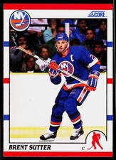 Brent Sutter, 1990-91 Score American, #39, New York Islanders,