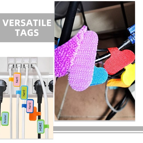 20 Pcs Marking Straps Nylon Writable Cord Tags Colorful Writeable Cable Labels - Afbeelding 2 van 12