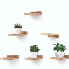 Small Floating Shelf, 5x6 Inch Display Ledges for Wall,Mini Shelves,Rustic Wo...