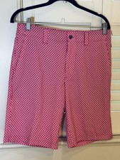 Image of Callaway Men Stretch Opti-Dri Golf Bag Bermuda Shorts Size 30 Berry Pink New