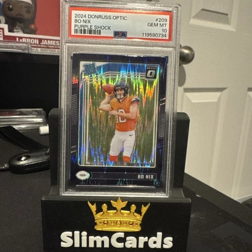 2024 Panini Donruss Optic - Rated Rookie Bo Nix #209 Purple Shock Prizm PSA 10