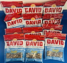 (12) David Jumbo Sunflower Seeds Buffalo Ranch Salted & Roasted BB: 05/26