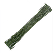 18 Gauge Dark Green Floral Paper Wrapped Wire 16 Inch, 100/Package