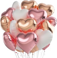 Herzballons Folienballon 24 StüCk Rosa Weiß RoséGold FüR Hochzeit Party