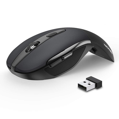 TECKNET Folding Wireless Mouse, 2.4G Travel Mouse Portable 3 Adjustable DPI 2...